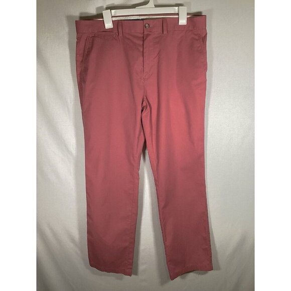 TAILOR BYRD Chino Pants 36/30 Classic Preppy Salmon Coral Straight Leg Summer - Picture 1 of 8